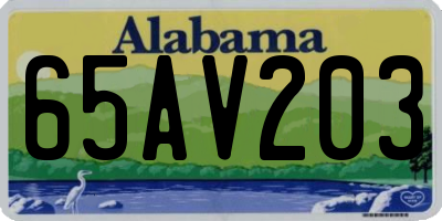 AL license plate 65AV203