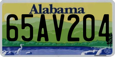 AL license plate 65AV204