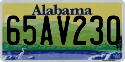 AL license plate 65AV230