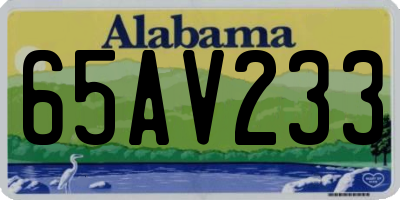 AL license plate 65AV233