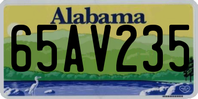 AL license plate 65AV235