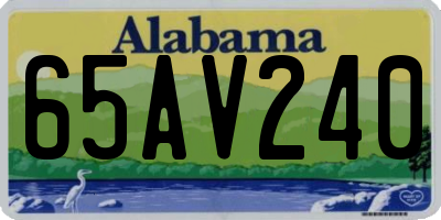 AL license plate 65AV240