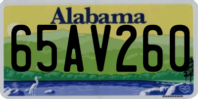 AL license plate 65AV260