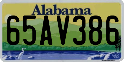AL license plate 65AV386