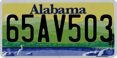 AL license plate 65AV503