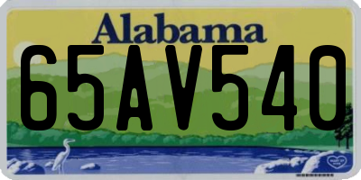 AL license plate 65AV540