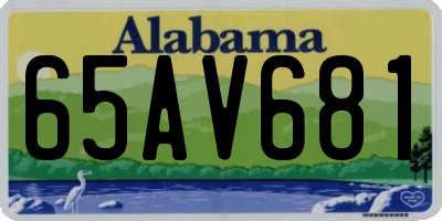 AL license plate 65AV681