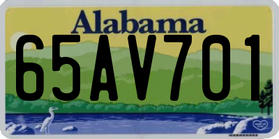 AL license plate 65AV701