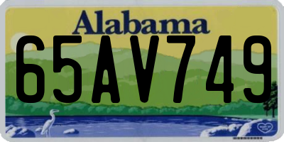 AL license plate 65AV749