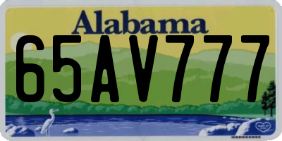 AL license plate 65AV777