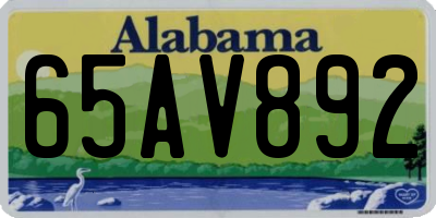 AL license plate 65AV892