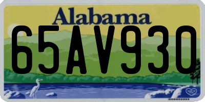 AL license plate 65AV930