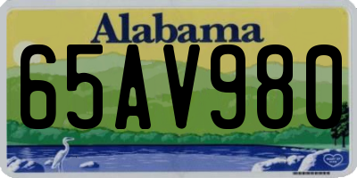 AL license plate 65AV980
