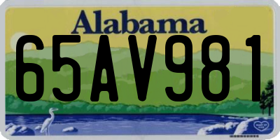 AL license plate 65AV981