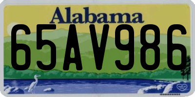 AL license plate 65AV986