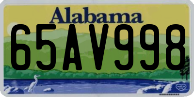 AL license plate 65AV998