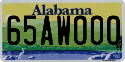 AL license plate 65AW000