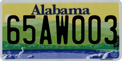 AL license plate 65AW003