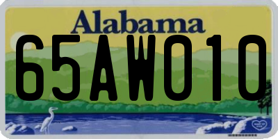 AL license plate 65AW010