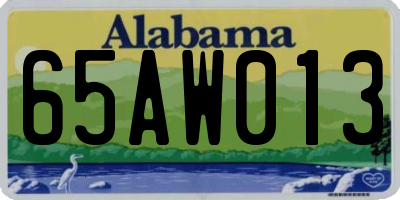 AL license plate 65AW013