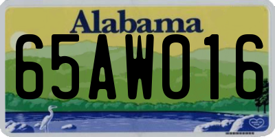 AL license plate 65AW016