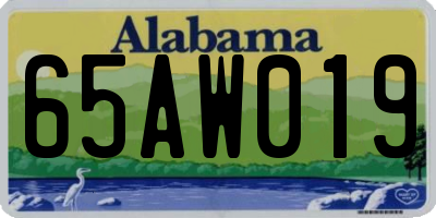 AL license plate 65AW019