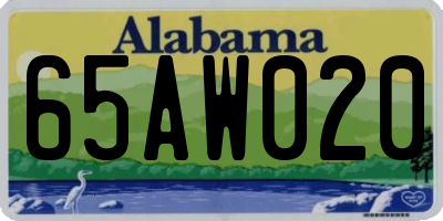 AL license plate 65AW020