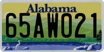 AL license plate 65AW021