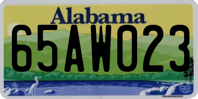 AL license plate 65AW023