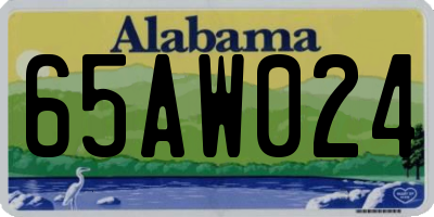 AL license plate 65AW024