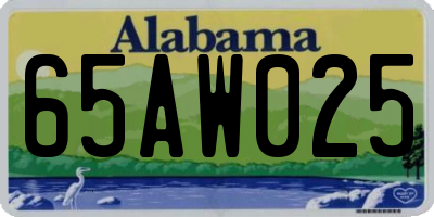 AL license plate 65AW025