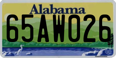 AL license plate 65AW026