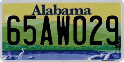 AL license plate 65AW029
