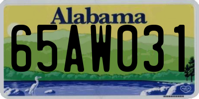 AL license plate 65AW031