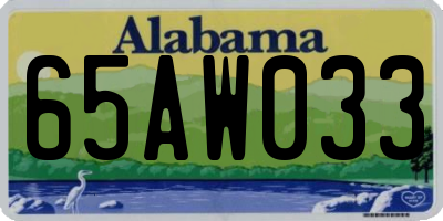 AL license plate 65AW033