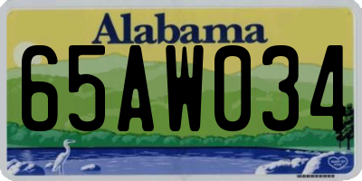 AL license plate 65AW034