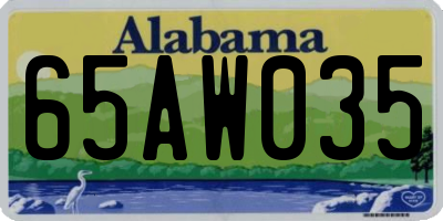 AL license plate 65AW035