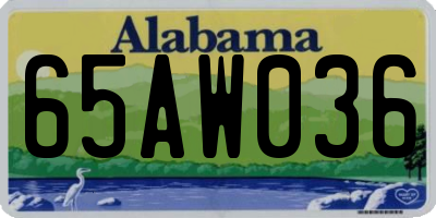 AL license plate 65AW036