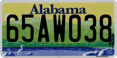 AL license plate 65AW038