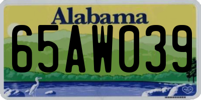 AL license plate 65AW039
