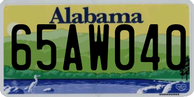 AL license plate 65AW040