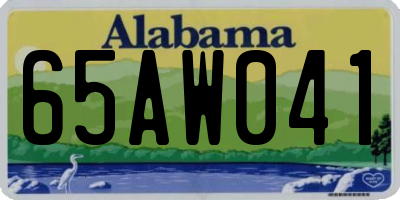 AL license plate 65AW041