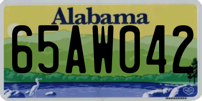 AL license plate 65AW042