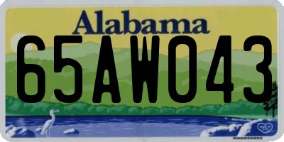 AL license plate 65AW043