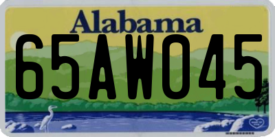 AL license plate 65AW045
