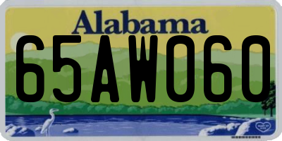 AL license plate 65AW060