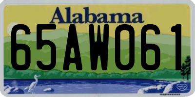 AL license plate 65AW061