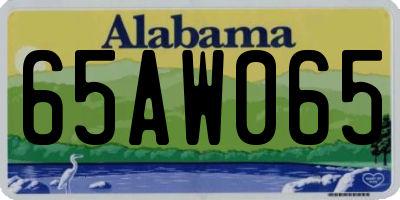 AL license plate 65AW065