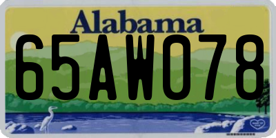 AL license plate 65AW078