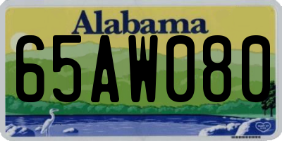AL license plate 65AW080